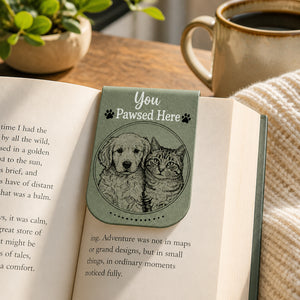 Custom Pet Sketch Magnetic Bookmark — You Pawsed Here - Personalized Magnetic Leather Bookmark 1b2273ab-446b-4c37-83bd-e9cf6bb58f33.jpg