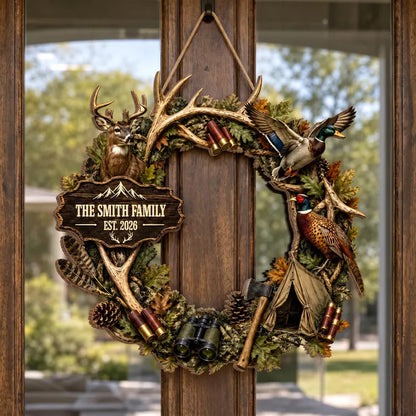 Hunting Wreath - Custom Deer & Duck Rustic Wall Decor Wooden Sign, Deer Door Sign, Rustic Hunting Sign,Hunter Lover Gift, Custom Family Name 1b273727-b4e6-4a3e-94f2-8994f3e82d75-fger-5-.webp
