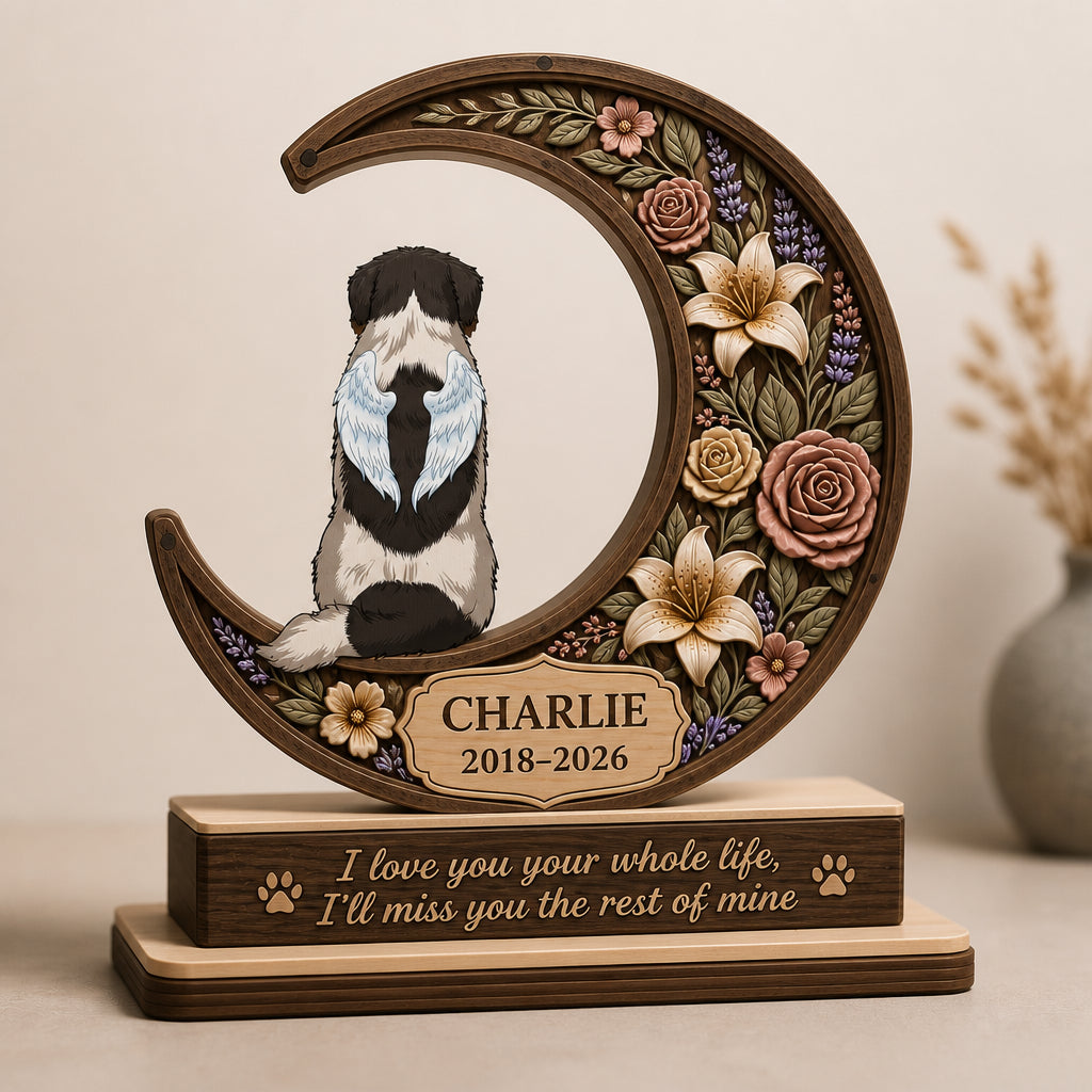 Crescent Moon Pet Memorial — Custom Name & Years Wooden Standing Plaque - Personalized Wooden custom shape Standing 2 layer (5mm) 1b2a8eb7-6dc1-44e1-a036-6b44314fe4b2.jpg