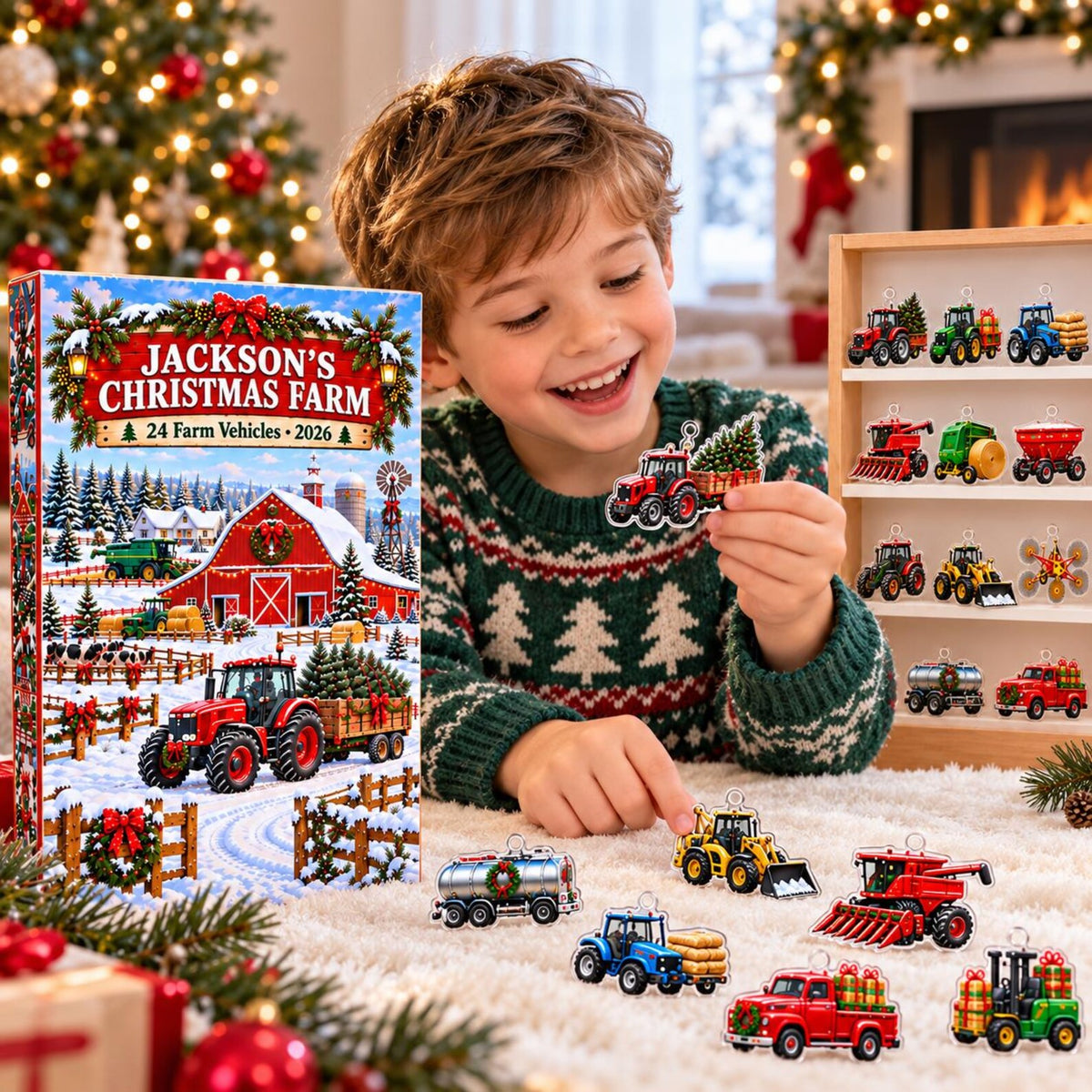 Personalized Farm Advent Calendar 2026, Tractor Christmas Countdown, Farm Vehicle Ornaments, Custom Name Gift for Boys and Tractor Lovers 1b2b0b8e-9dde-4538-9e24-62f58b970ea7-il_1588xN.8649052909_1zkl.jpg