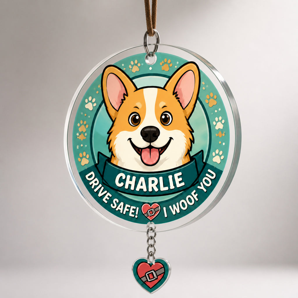 Drive Safe Dog Love Vent Clip – Name Personalized - Personalized 1 Layered Suncatcher with Charm 1b3a117c-cc5d-4fb1-a5ec-d26db526bbe0.jpg