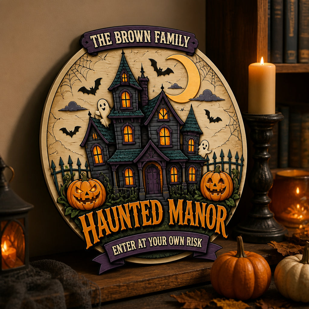 Personalized Haunted Manor Family Wood Sign - Personalized Wood Sign 1b3e0ad0-34e3-4305-ac9d-d647ebb3edaf.jpg
