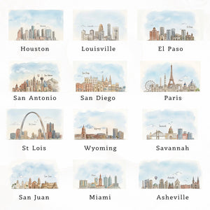 Custom Skyline Ring Dish l Personalized Engagement Trinket Tray l Watercolor Landscape Wedding Keepsake 1b481ac5-bcc1-42d9-9b45-93af0044ac70-5.jpg