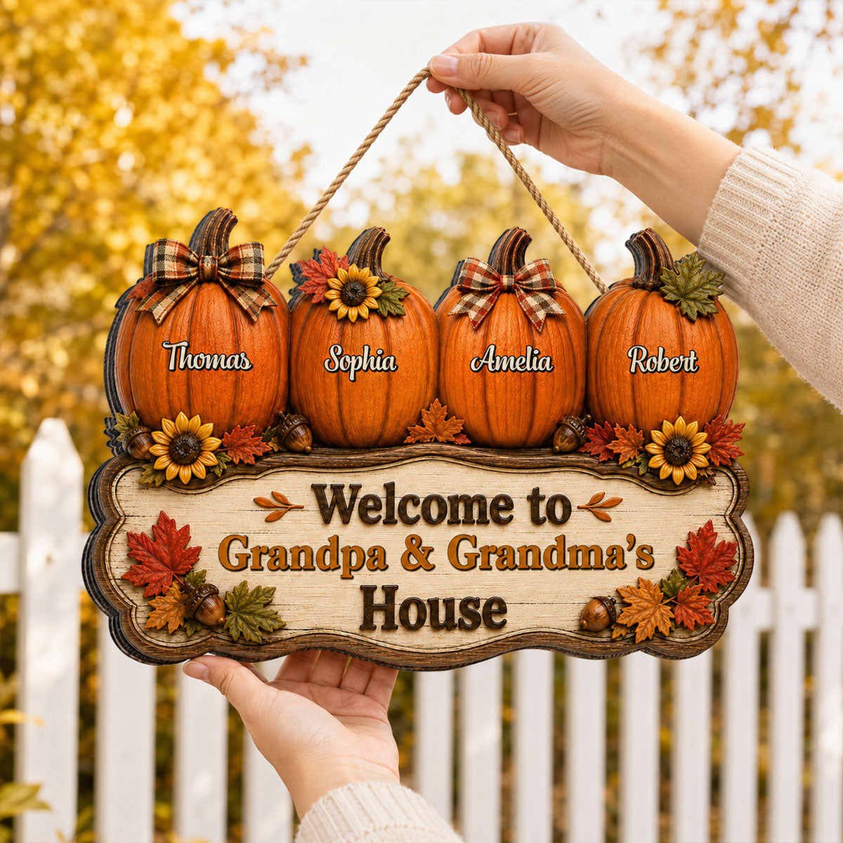 Cozy Warm Fall Season Vibe Little Pumpkins Welcome To Grandma Grandpa House - Personalized Wood Sign - Fall Decoration For Grandparents 1b561c65-7080-4d1a-9e32-7dfcb3f5661c-banner-5.jpg