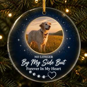 Pet Memorial Photo Transparent Acrylic Ornament - No Longer By My Side - Personalized Transparent Acrylic Ornament 1b82c3e5-1f00-436b-8cd5-9ec7bd65b861.png
