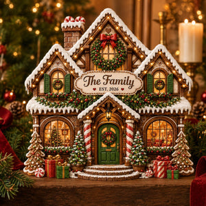 Personalized Christmas Gingerbread House Wooden Block, Custom Family Name Sign, Festive Mantel Decor, Holiday Housewarming Gift, Xmas Decor 1bb524ae-7562-42a4-8221-c06516a5b428-5.jpg