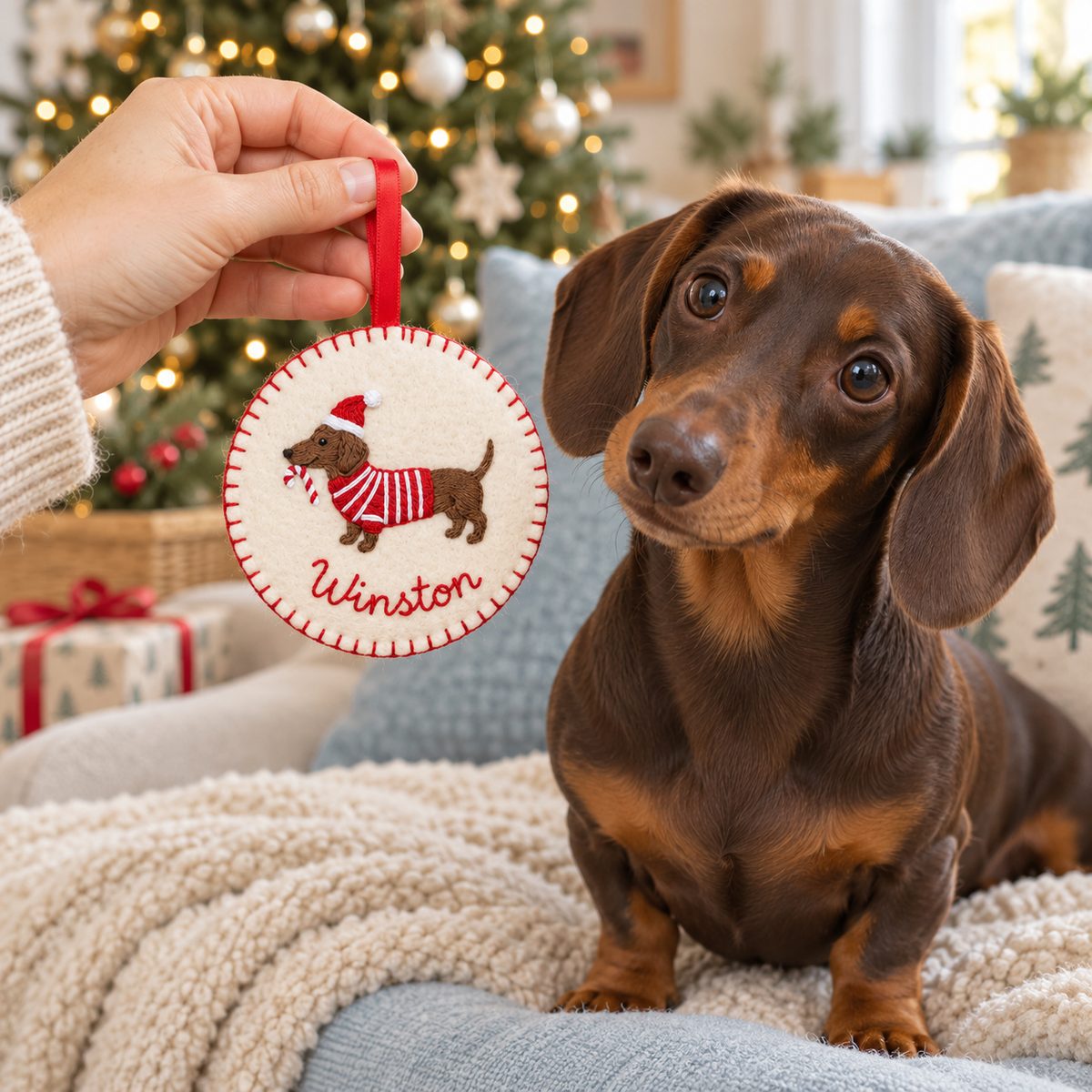 Personalized Dachshund Christmas Ornament, Custom Name Dog Felt Ornament, Doxie Pet Loss Memorial Gift, Gift For Pet Lover, Cute Gift 1bc714e8-db92-4249-89e0-f5cc69d57207-Winston-b-n-qu-ch-u-n-Gi-ng-Sinh.png