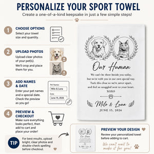 Wedding Keepsake Towel From Your Pets – Custom Pet Sketch & Message - Personalized Sport Towel 1bc77274-c881-4314-8c2c-ecd3ebc2d810.jpg