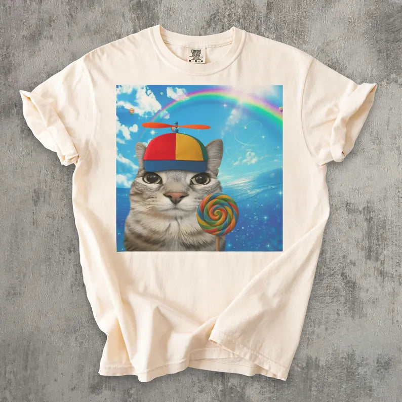 Happy Cat Dreamcore T-shirt, Funny Cats Shirt, Brainrot Meme Tee, Silly Kitten Tee, Cat Lover Gifts, Weird Tees, Gen Z Humor Tshirt 1bccfa1c-855a-4bc3-b037-a1adc3d79277-de-2-.webp