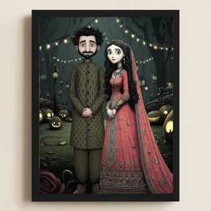 Personalized Wedding Portrait Gift, Custom Couple with Pets, Cute Gothic Portrait Your Photo, Newlywed Engaged Married, Valentines Day Gifts 1bea5f79-5a14-4394-8c48-d839b1d28786-4.jpg