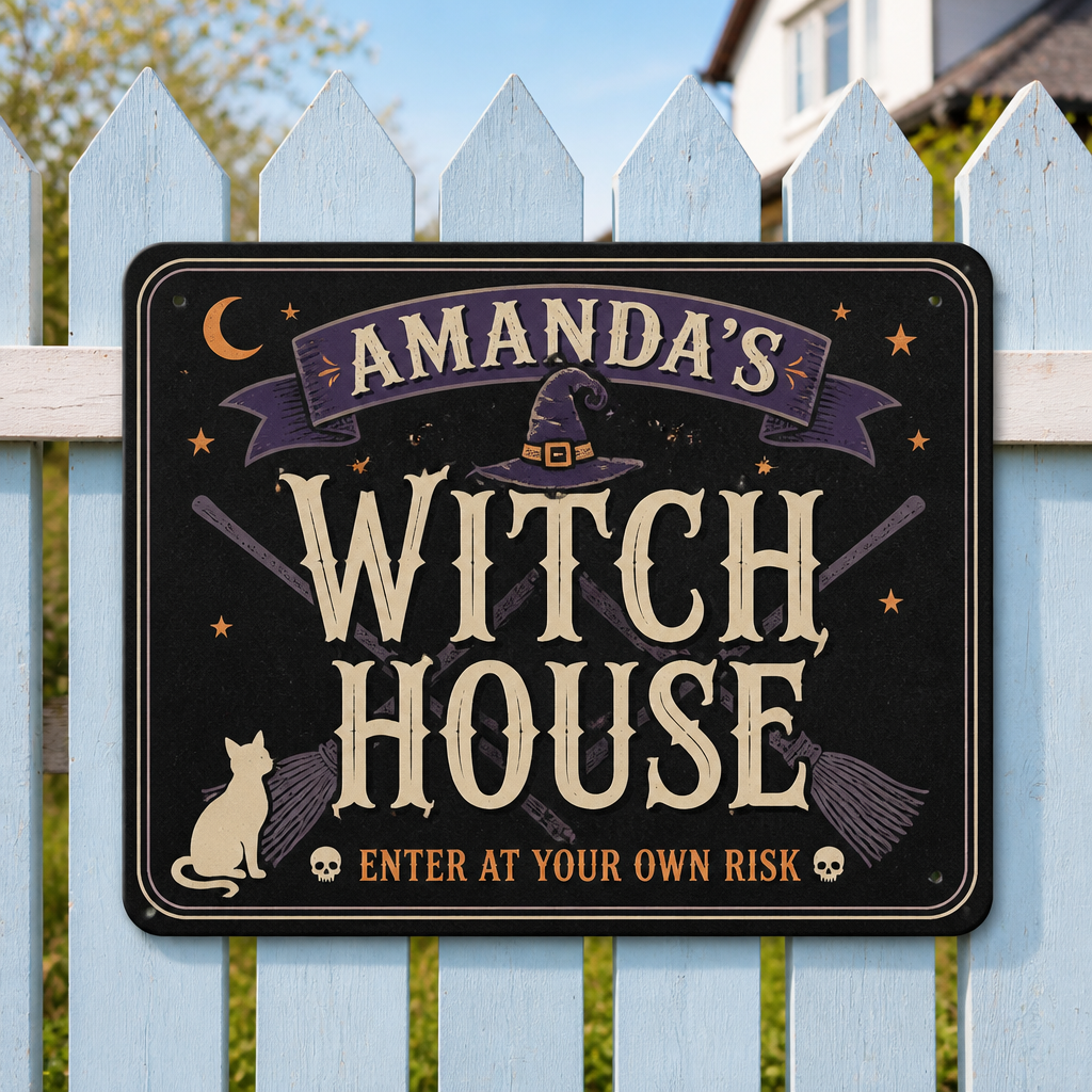 Personalized Witch House Metal Sign - Enter At Your Own Risk - Personalized Metal Sign 1beb717d-fbfa-4b43-8ae6-0766ad7c6110.png