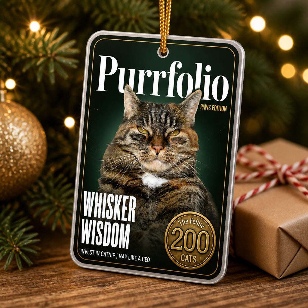Purrfolio Paws Edition Magazine Cover Ornament – Upload Your Pet Photo - Personalized Aluminum Ornament 1bf38401-4db0-4b31-a02f-b7cd10654e15.jpg