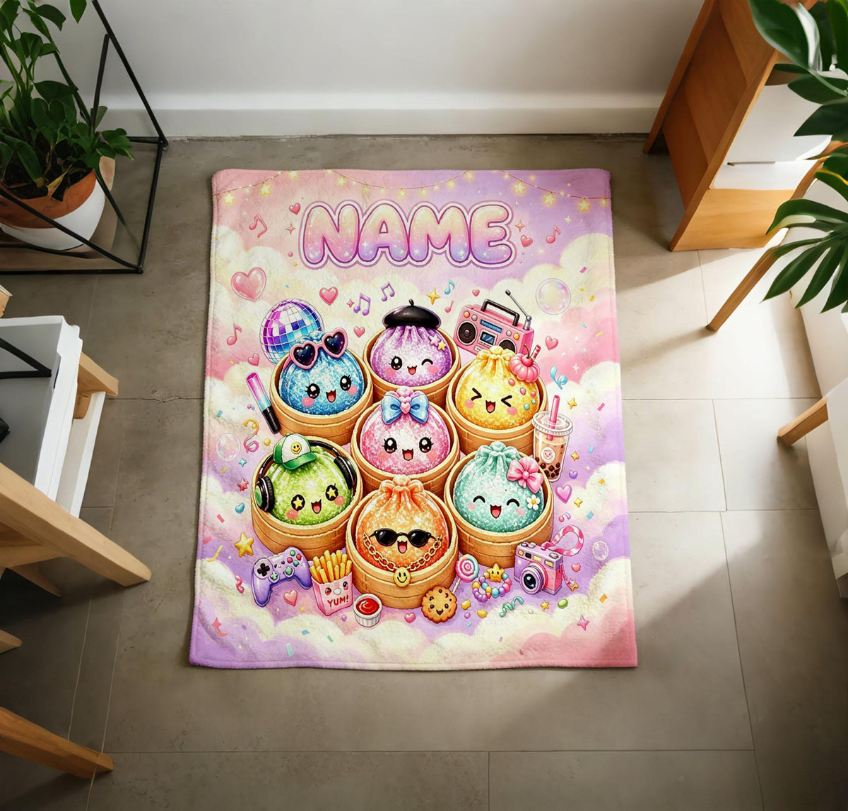 Personalized Squishy Dumpling Blanket, Kawaii Bao Fleece Throw, Custom Name Gamer Snack Blanket 1c06e039-ad02-4240-84f4-7adc2b2feb8c-4.jpg
