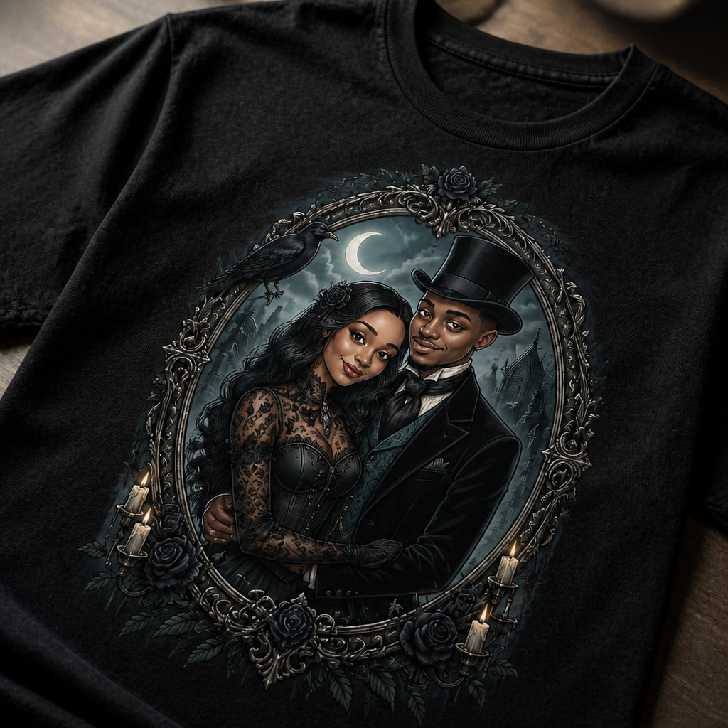 Custom Gothic Victorian Couple Portrait T‑Shirt - Personalized T-shirt 1c09f902-131f-43ea-8686-deb04f27727f.jpg