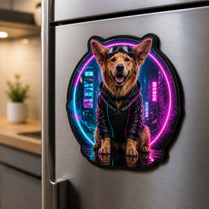 Cyberpunk Pet Portrait Fridge Magnet - Personalized Custom Shape Fridge Magnet 1c3ea2ba-389b-47b3-a95f-6143e3965772.jpg