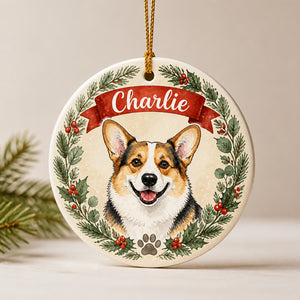 Custom Pet Portrait Name Ornament – Watercolor Wreath - Personalized Ornament 1c40e954-0a2b-487b-989f-ad81d07e1ea1.jpg
