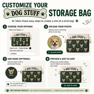 Personalized Dog Stuff Storage Bag – Custom Pet Face & Name Pattern - Personalized Storage Bag 1c443ed2-8734-44b0-bb67-0ff7d69a49a7.jpg