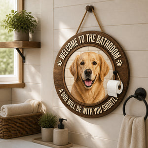 Bathroom Dog Welcome Wood Sign - Custom Pet Photo - Personalized Wood Sign 1c4ce936-7d28-47d0-a3b5-472cb1d03d36.jpg