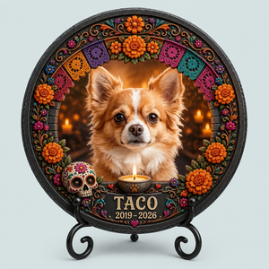 Pet Memorial Stone – Marigold Arch Portrait with Name & Years - Personalized Memorial Stone 1c5594a3-5389-4331-a18d-b6451997abd2.png