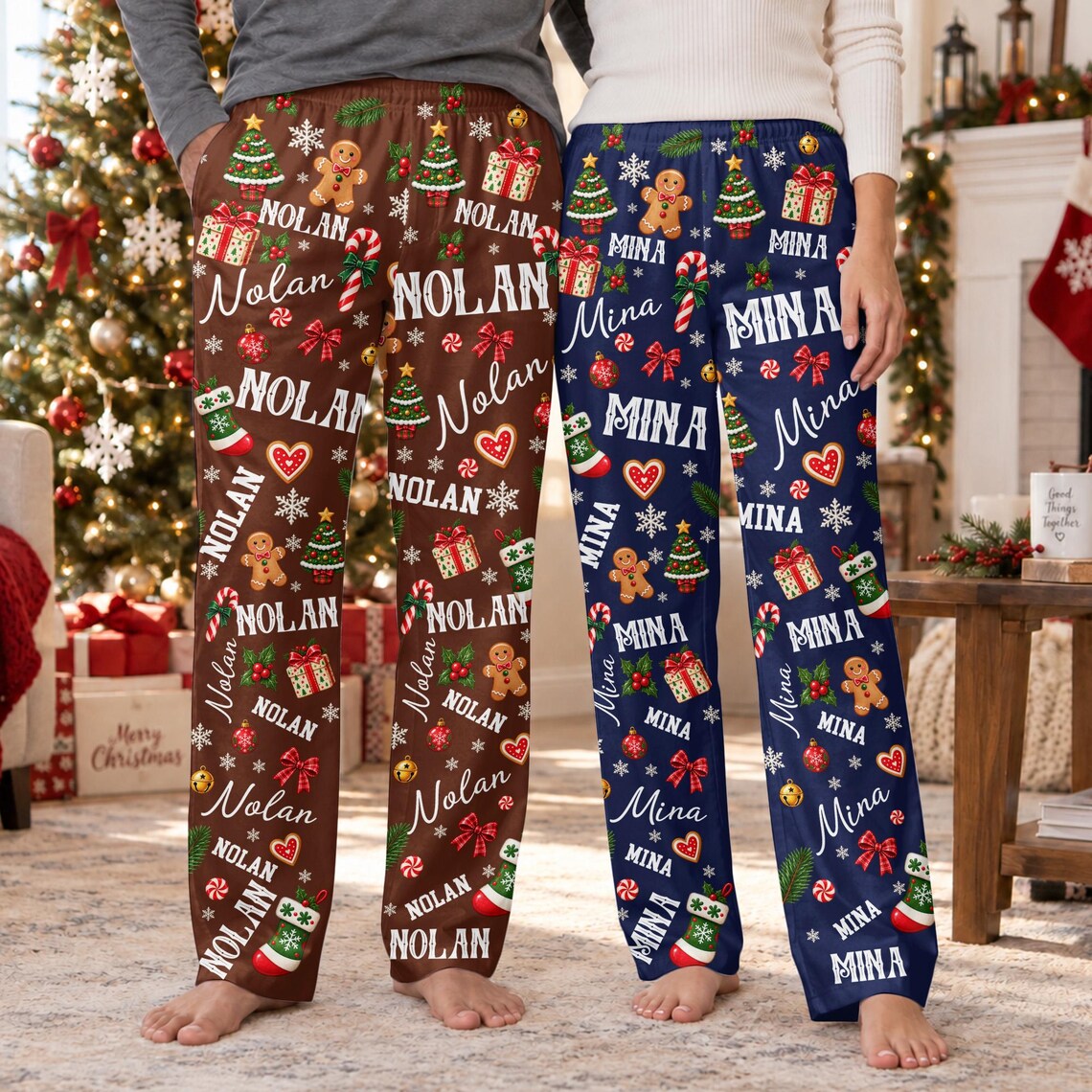 Personalized Christmas Pajama Pants, Custom Name Lounge Pants, Matching Family Holiday Pajamas 1c5bde46-c1bf-493f-b83a-27bf73a15d72-5.jpg