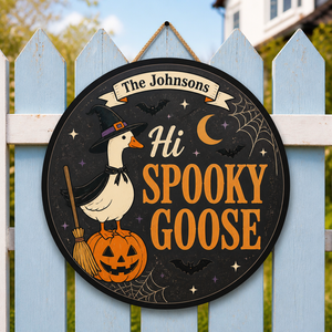 Personalized Halloween ‘Hi Spooky Goose’ Round Metal Sign - Personalized Metal Sign 1c604c83-8fac-4f80-a3cf-58d4c6c201d5.png