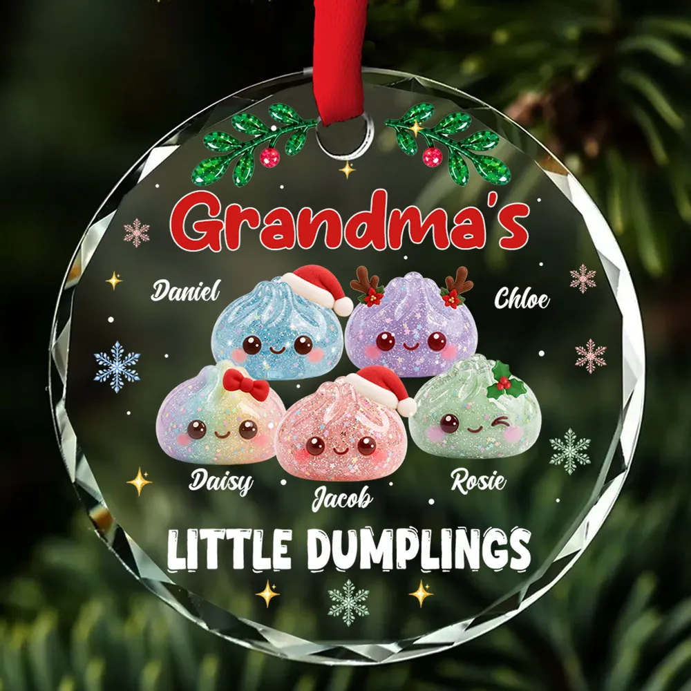 Christmas Little Dumplings - Personalized Glass Ornament - Christmas Gift For Family, Gift For Kids 1c7bf2d3-e248-40b3-b37a-b965bd7721d6-dumpling-3_converted.png
