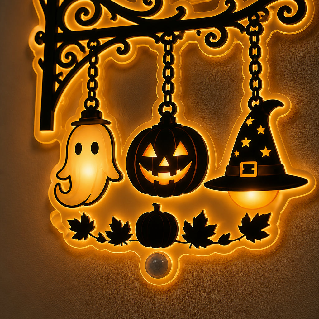 Gothic Hanging Halloween Night Light – Ghost, Pumpkin & Witch Hat - Personalized Acrylic Night Light 1c82e23d-dedd-4e47-975a-4802b790b61f.jpg