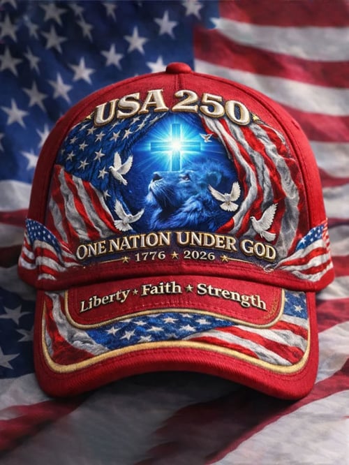 Vintage Country Style 250th Anniversary All Over Print Cap American Independence 1776 2026 Patriotic 4th Of July