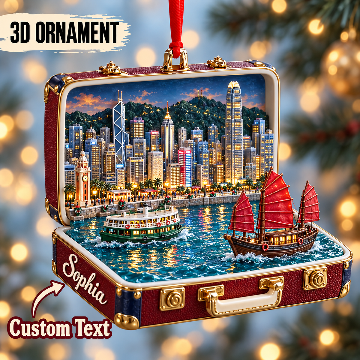 Personalized 3D Victoria Harbour Suitcase Christmas Ornament – Hong Kong Travel Souvenir & Gift for Hong Kong Lovers 1c87b43b-0597-4fa7-86ef-e177ede2a9fb-Sophia-s-Hong-Kong-Harbor-Ornament.png