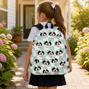 Custom Pet Photo + Name Backpack — Paw-Print Badge Pattern - Personalized Personalized Backpack 1c990747-5724-4665-b585-8f3b01e1bc13.jpg