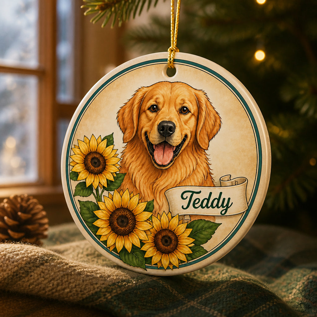 Golden Retriever Sunflower Pet Name Ornament - Personalized Ornament 1cdf6d84-abb1-4cdb-a115-e24e45193f92.jpg
