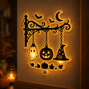 Gothic Hanging Halloween Night Light – Ghost, Pumpkin & Witch Hat - Personalized Acrylic Night Light 1cec7c08-06de-489e-80c5-bcdf3dae1a29.png