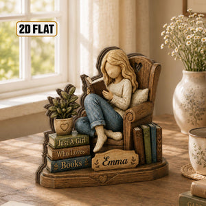 Personalized Wooden Book Lover Block, Just A Girl Who Loves Books Wooden Figurine, Book Lover Gift, Library Decor, Reader Shelf Decoration 1cec98bf-a255-437d-a193-293bffa36986-4.jpg