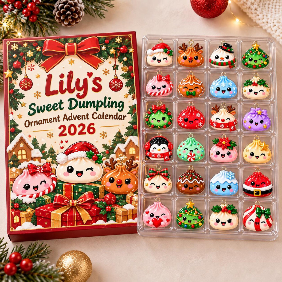 Christmas Dumpling Advent Calendar 2026, 24 Custom Dumpling Charms, Family Countdown Calendar, Kids Holiday Gift, Blind Box Xmas Gift John 1d086141-3d35-4623-b0e4-a73a97e67150-il_1588xN.8630327141_1pjl.jpg