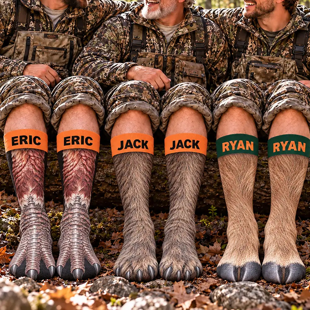 Animal Paw For Hunting Lovers Hunters - Personalized Illusion Socks 1d199d42-b666-4fac-95c2-48d93fbfba7e-AN145-CLA4261-Def.jfif
