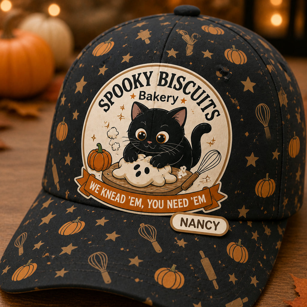 Spooky Biscuits Bakery AOP Cap – Black Cat Halloween (Personalized Name) - Personalized All Over Print Cap 1d1cc891-14a6-4f2d-91a2-47a60fad8458.jpg