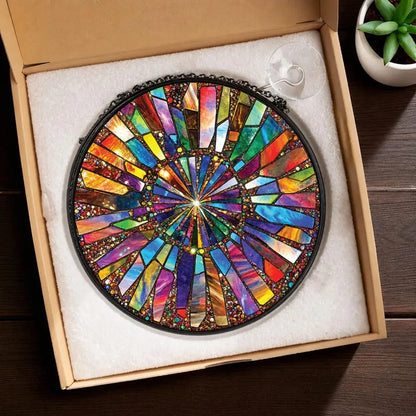 Rainbow Burst Stained Glass Suncatcher, Colorful Window Hanging, Abstract Glass, Boho Home Decor, Prism Sun Catcher Gift 1d1e610f-b422-46bd-8867-57eedf64bfa6-dfdf-15-.webp