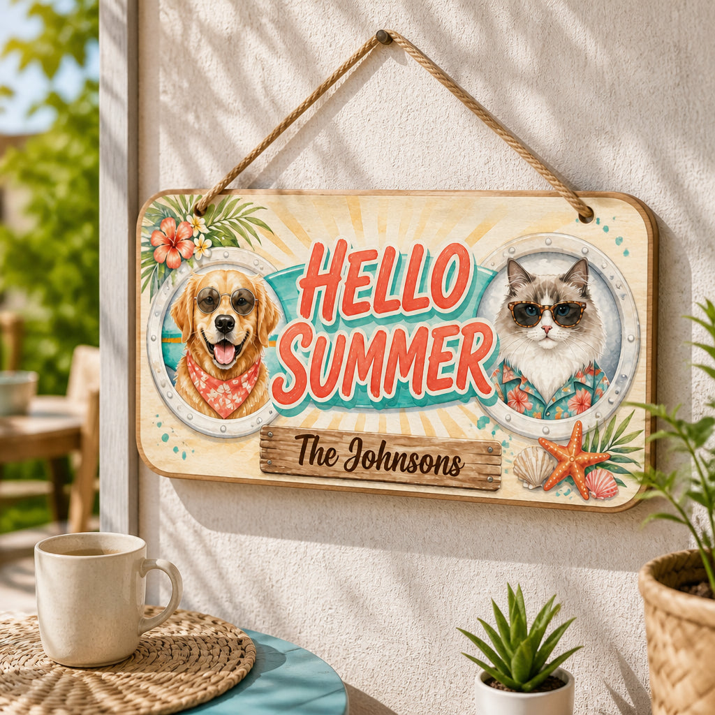 Hello Summer Pet Portrait Wood Sign - Personalized Wood Sign 1d21c323-ef18-4696-a535-c019c31924eb.jpg