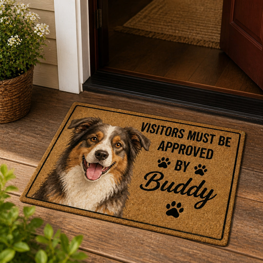 Visitors Must Be Approved By [Pet Name] Doormat - Personalized Doormat 1d2a5ce4-b395-491e-91f5-63d3d8628975.jpg