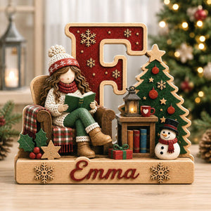 Custom Christmas Initial Letter & Name Block, Holiday Reader Shelf Decor, Cozy Library Decoration, Personalized Book Lover Christmas Gift 1d338f2f-7cf4-4bf4-ace5-d0fcff03a581-5.jpg