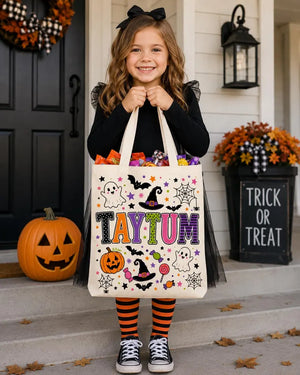 Personalized Trick or Treat Bags, Halloween Candy Bag Tote with Name, Custom Name Canvas Bag for Kids, Halloween Gift for Boys Girls 1d55f0f9-94cf-4860-9ad4-e56956aeceef-nhhhghg-2-.webp