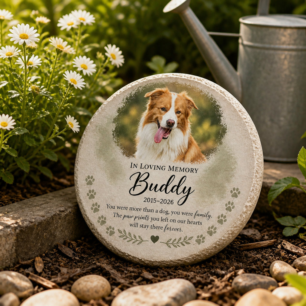 Custom Pet Memorial Stone – In Loving Memory Pawprints - Personalized Memorial Stone 1d5bdcc9-38d6-4e5d-809d-b236bc310e0f.jpg