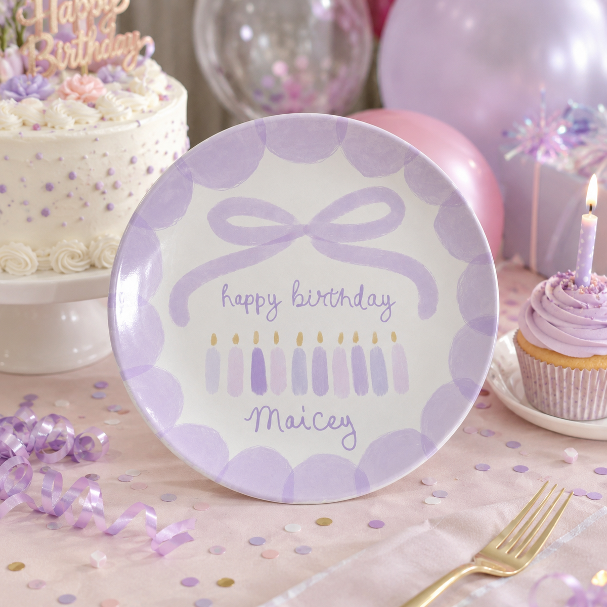 Custom Birthday Plate: Personalized Gift for Girls, Coquette Party Decor 1d5f3117-568d-4dea-b784-8f9286173e7b-4.png