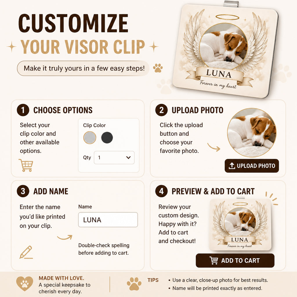 Angel Wings Pet Memorial Car Visor Clip – Photo + Name - Personalized Car Visor Clip 1d6c2e48-249b-412d-976b-a15a4fdbded0.jpg