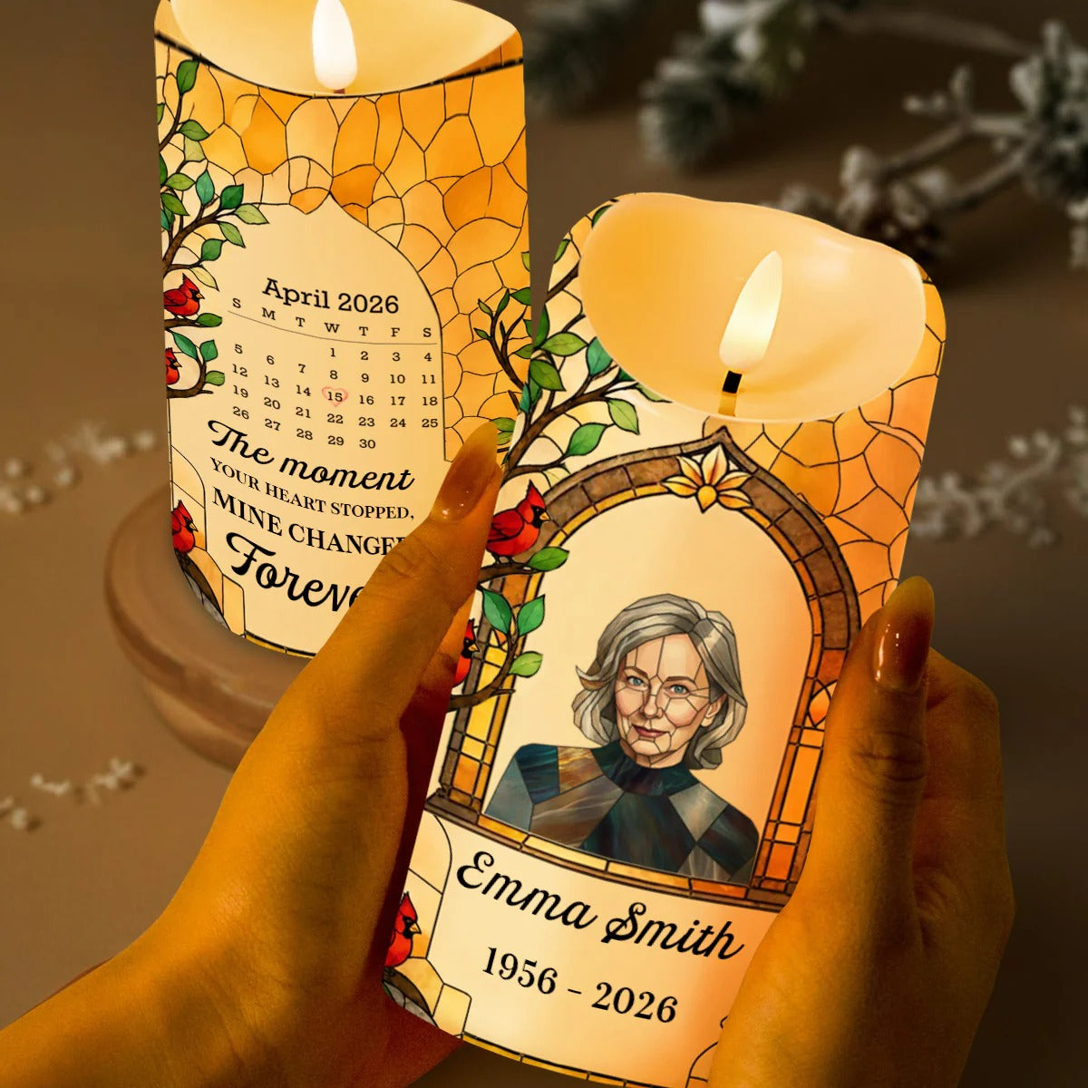 The Moment Your Heart Stopped, Personalized LED Candle, Memorial Gift 1d6c3bfe-c88f-4b57-98f9-f098b2ea8084-imageye___-_imgi_582_HME617_LECA2.jpg