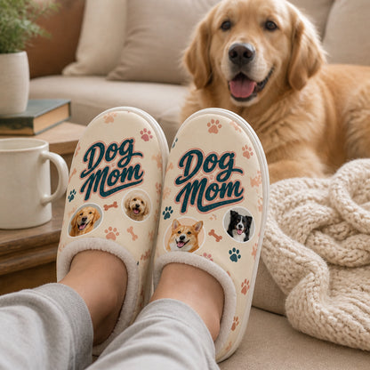 Dog Mom Pet Photo Fleece Slippers - Personalized Fleece Slipper 1d6f3872-35a2-4455-bcfc-d32d397a14e4.jpg