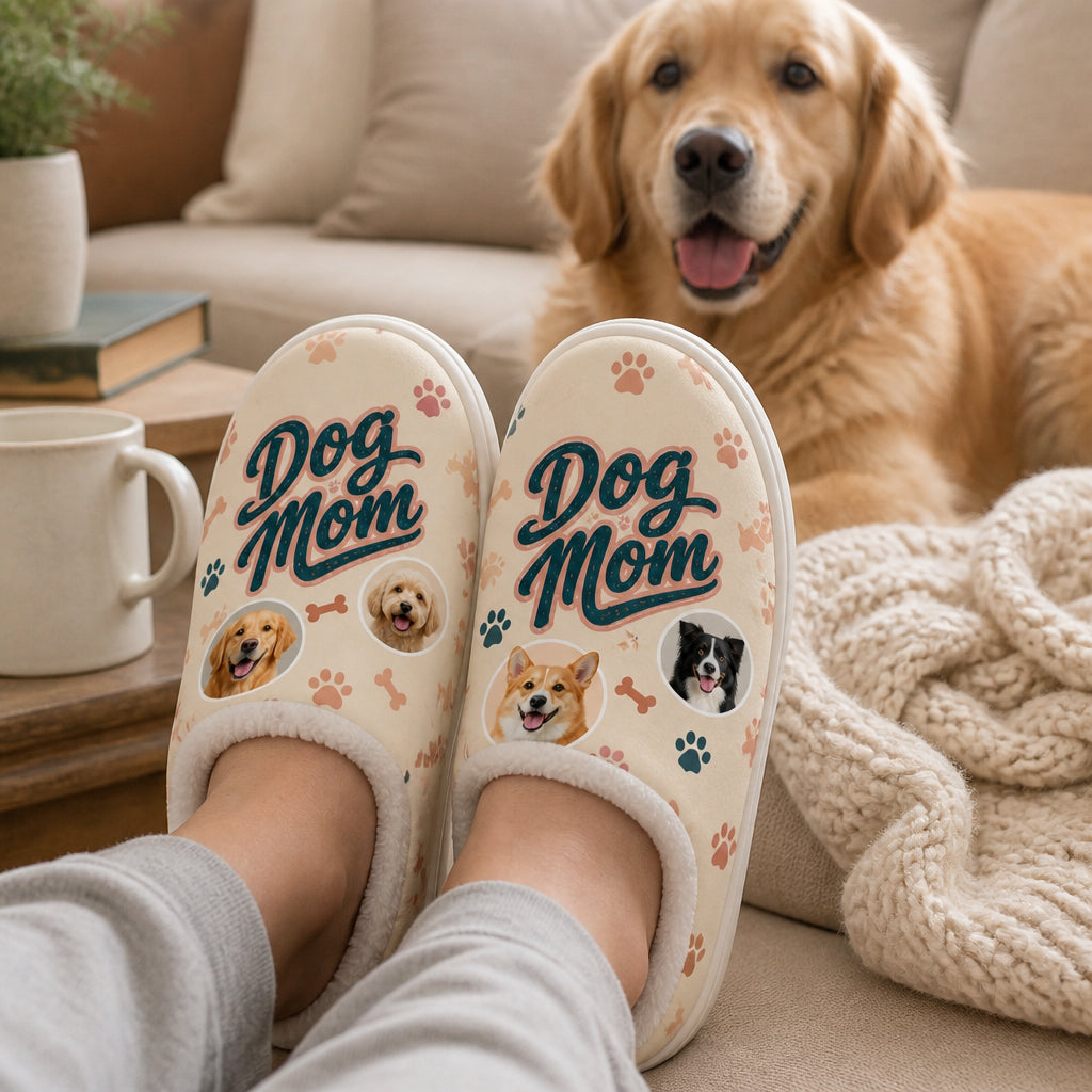 Dog Mom Pet Photo Fleece Slippers - Personalized Fleece Slipper 1d6f3872-35a2-4455-bcfc-d32d397a14e4.jpg