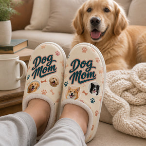 Dog Mom Pet Photo Fleece Slippers - Personalized Fleece Slipper 1d6f3872-35a2-4455-bcfc-d32d397a14e4.jpg