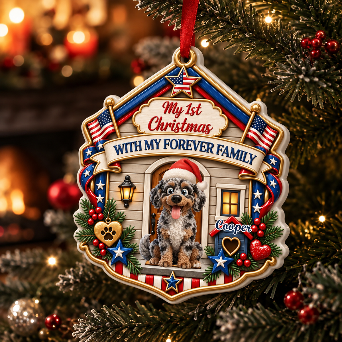 Merry Woofmas - Personalized Real 3D Raised Ornament 1d746eb7-09a3-47e2-a62b-bb6871a0b078-3-5-.png