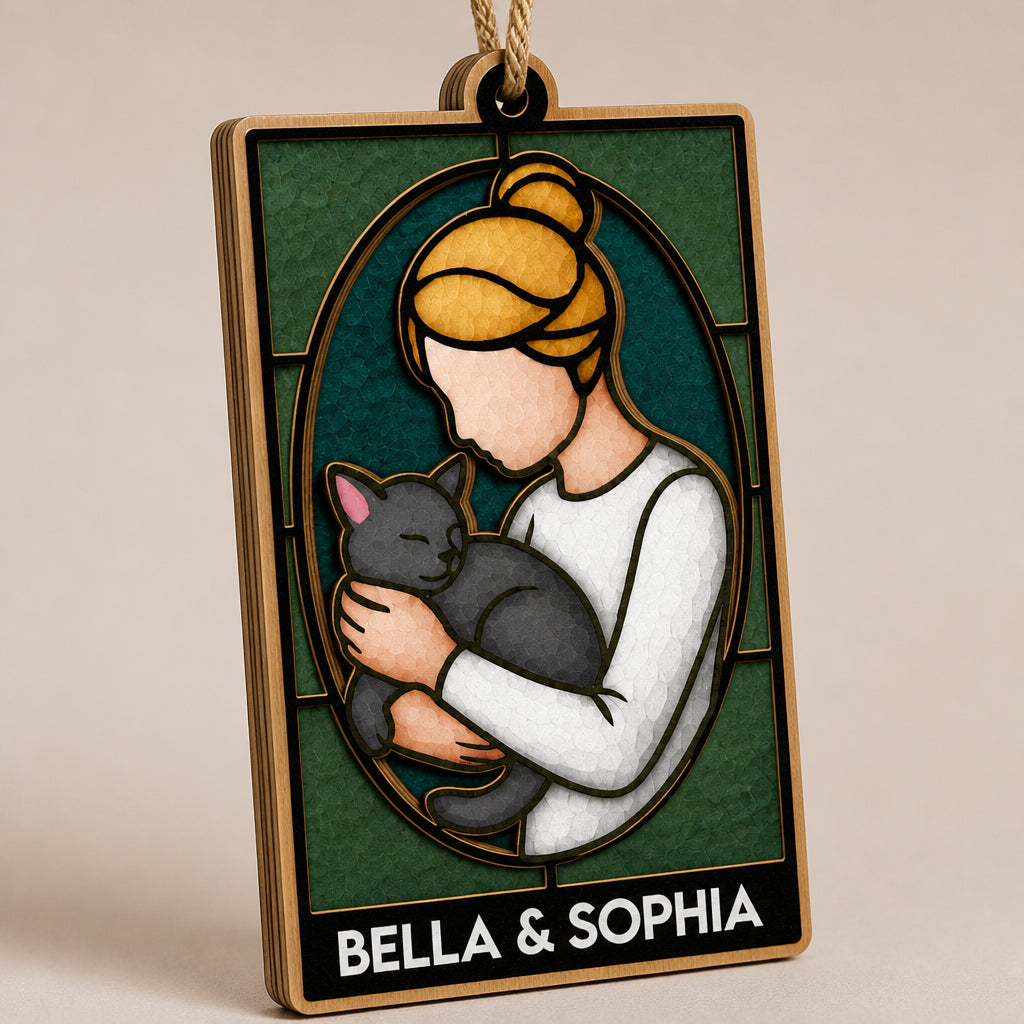 Art Nouveau Stained Glass Cat Mom - Personalized Names Ornament - Personalized 3-Layered Wood Ornament 1d7556f7-3e8c-4f7b-959c-e6fffef70388.jpg
